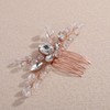 Lenjicons Bridal Rhinestone Beads Hair Comb Handmade Crystal Rhinestone Hair