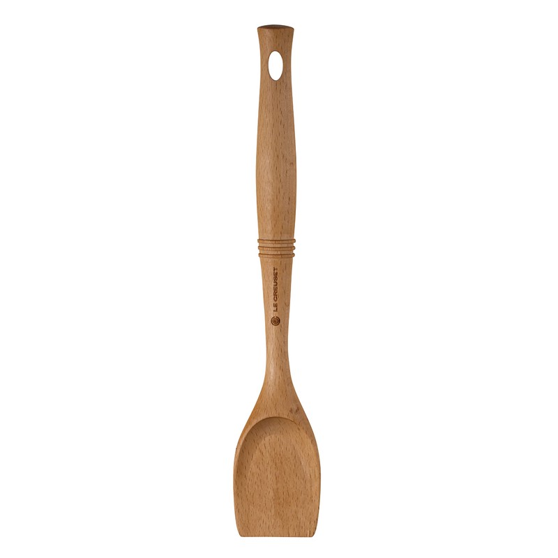 Le Creuset Revolution Scraping Spoon, 12.5" x 2.5", Wood
