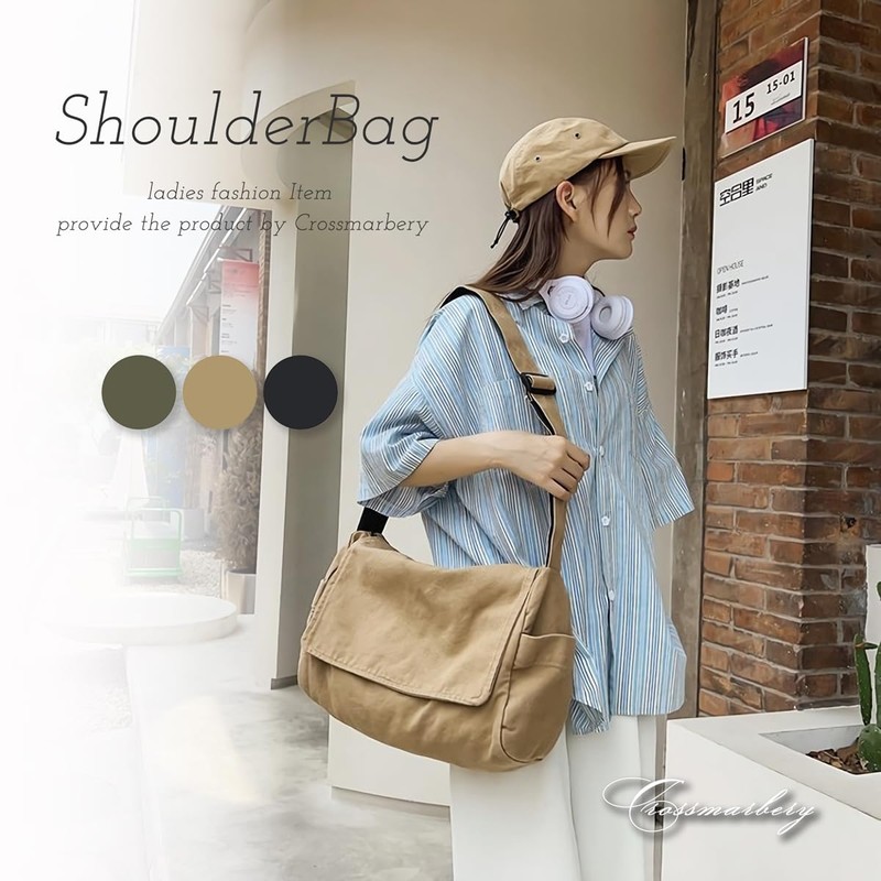 Cross Marberry CY104 Tote Bag, Canvas, Zipper Included, Large, Shoulder