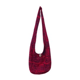 Lovely Creations's Hippie Boho New Elephant Crossbody Bohemian Gypsy Sling Shoulder Bag"Small" Size (Square Red)