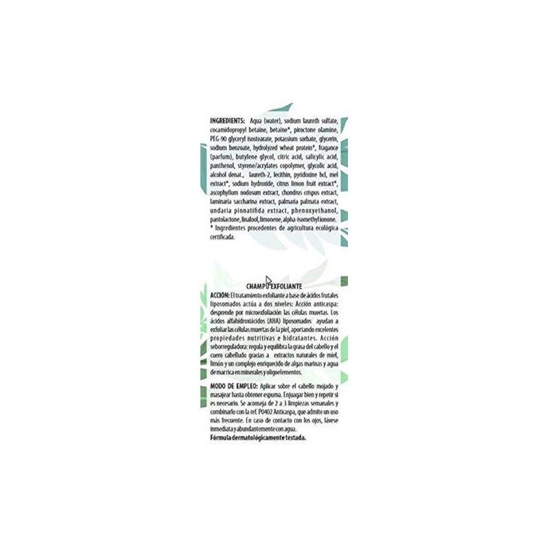 Algologie International Shampoo Serum fitomarino, Exfoliating Anticaspa, with Honey and