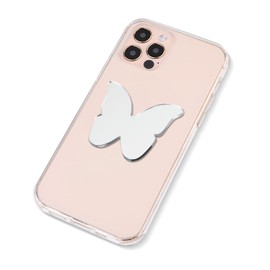 Ellie Rose Mirror Decal for Smartphone, Stick-On Mirror Phone Charm Sticker (Butterfly)