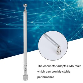 Telescopic Antenna, Alloy Steel SMA Male Connector, Six Sections, 40MHz-6G Frequency Range, for LimeSDR Radio Communication