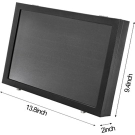 Elsjoy 2 Pack 100 Slots Ring Display Case with Transparent Glass Lid, Black Velvet Ring Organizer Box Large Ring Storage Tray, Vintage Jewelry Holder for Home, Selling