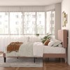 VECELO Full Size Bed Frame with Upholstered Headboard, Velvet Platform
