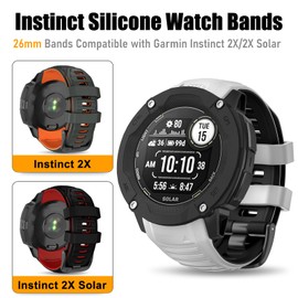OVERSTEP for Garmin Instinct 2X Band, Soft Silicone Replacement Watch Strap Compatible with Garmin Instinct 2X Solar, Tactical GPS Smartwatch