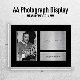 HWC Trading Jacques Plante Montreal Canadiens Gifts Printed Signed Autograph Picture for Ice Hockey Fans - A4