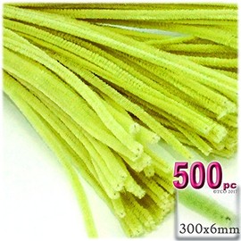 The Crafts Outlet Chenille Stems, Pipe Cleaner, 12-inch (30-cm), 500-pc, Neon Yellow