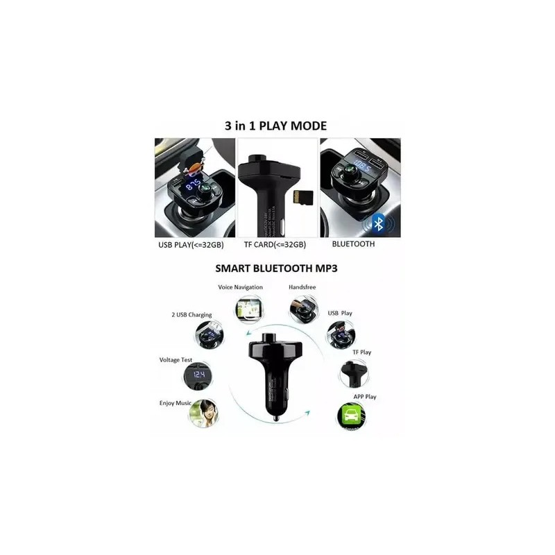 Transmisor FM Bluetooth Yixoo para Auto con Manos Libres y