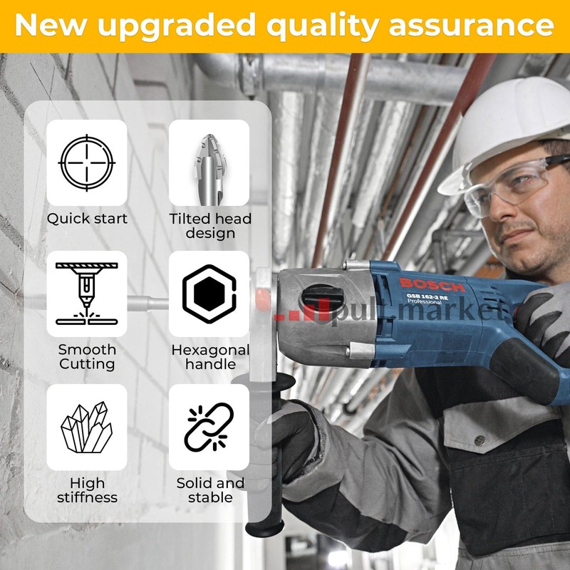 Xsybegdlk Eccentric Drill Set, 6-Piece Four-Edged Sawtooth Eccentric Drill Bit,