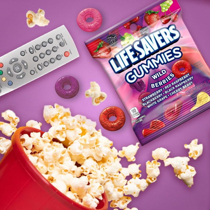 LIFE SAVERS Wild Berries Gummy Candy, 3.22 oz Bags (Pack