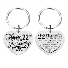 Tangvo 22nd Anniversary Keychain - Happy 22 Years Wedding Anniversary Present
