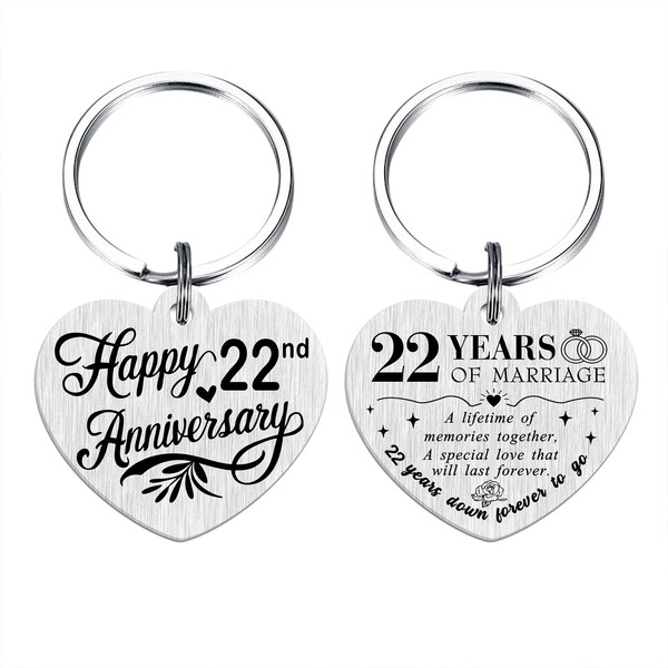 Tangvo 22nd Anniversary Keychain - Happy 22 Years Wedding Anniversary