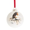 Meg Hawkins Ceramic Christmas Bauble 8cm - Robin