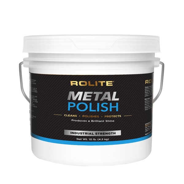 Rolite - RMP10# Metal Polish Paste - Industrial Strength Scratch Remover and Cleaner, Polishing Cream for Aluminum, Chrome, Stainless Steel and Other Metals, Non-Toxic Formula, 10 Pounds, 1 Pack