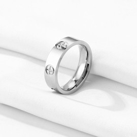 YCSLYW Ladies Stainless Steel Ring Love Friendship Ring Golden High Polish Stainless Steel Ring Wedding Jewelry Birthday, Mother's Day Birthday Gifts for Women.Size 5-10