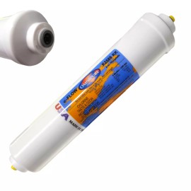 Sized 2 inches W x 10 inches L; 1/4 inch FQC. Omnipure K2586-KK Phosphate Inline Carbon Water Filter 3/8 Quick Connect 3-PACK