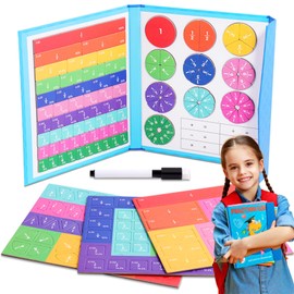 AMDZGLB Montessori Fraction Magnets Learning Toy Magnetic Game Arithmetic Break Strip Material Fractional Calculation Game Gifts for School Enrolment