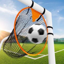 Top Bins Soccer Target Goal, 17.7 inch Diameter Soccer Target for Goal Training Football Soccer Target Net Practice Equipment to Improve Shooting Accuracy, Easy to Attach and Detach (Orange)