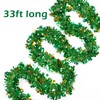 33ft St. Patrick's Day Tinsel Garland with Shamrock Confetti Green