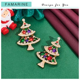 Christmas Earrings for Womem Christmas Tree Earrings Colorful Oil Drop Earrings Holiday Jewelry