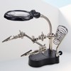 Magnifying Glass Soldering Station LED Lamp Magnifier with Auxiliary Clips