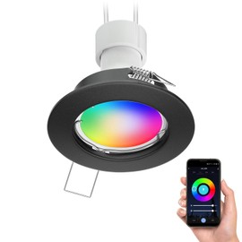 ledscom.de FERE Recessed Ceiling Spotlight Black Matt Including Smart Home RGBW GU10 LED Lamp, 5.41 W, 473 lm