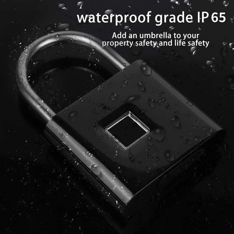 KENRONE Keyless Portable USB Charging Fingerprint Lock,Smart Padlock Quick Unlock
