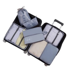 GELIMY 8PCS Packing Cubes for Travel – Waterproof Luggage Organisers with Compression, Lightweight Suitcase Organizer for Efficient Packing – Travel Essentials for Men & Women (UK) (GREY)