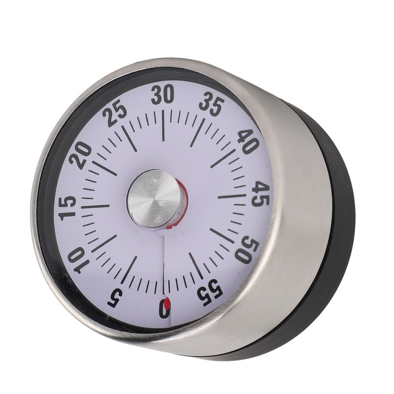 Mechanical Countdown Timer 60 Minute Magnetic Stainless Steel Visual Kitchen
