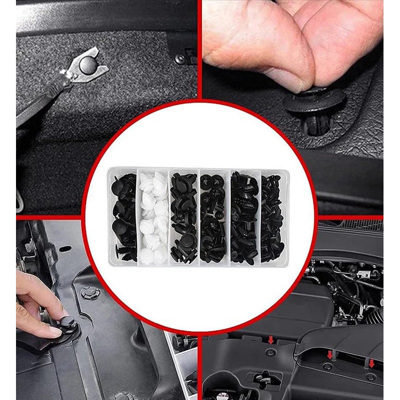 Bombinate Car Bumper Clips (6 Types, Set of 100 +