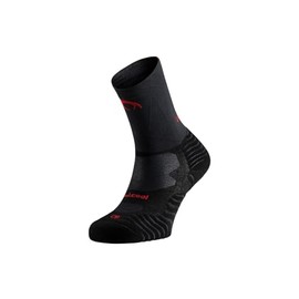 Lurbel Ground Pro Trail Running Socks High Leg Seamless Socks Compression Socks Blister Protection Unisex, black/red, M, Minimalist