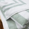 Bianca Reversible Stripe 50x85cm Cotton Jacquard Hand Towel Sage Green