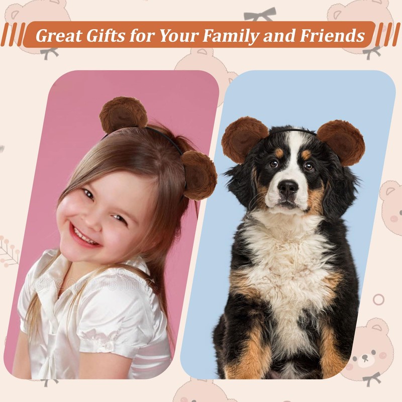 CURASA Brown Bear Ears Headband Animal Chipmunk Ears Teddy Bear