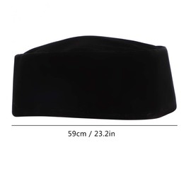 Fydun 59 cm Muslim Prayer Hat Black Man Soft Golden Velvet Material Islamic Worship Hat Islam Praying Hat for Men, colour