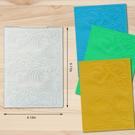 Summer Sea Wave Plastic Embossing Folders for Card Making Retro Ocean Wave Pattern Background Scrapbooking Plastic Template Photo Album Card Paper Handmade DIY Craft Decoration Template Molds