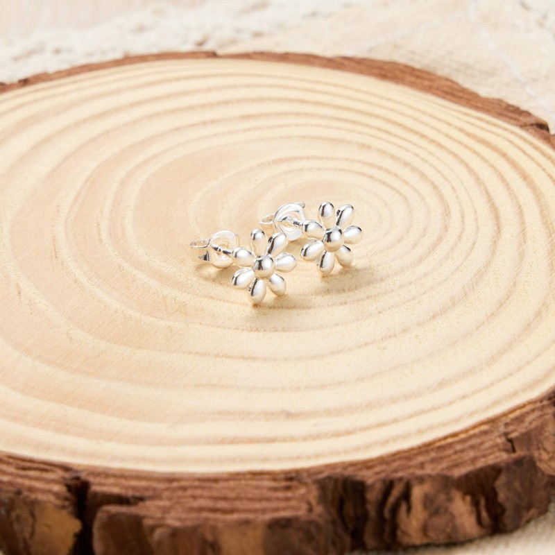 Philip Jones Silver Plated Daisy Earrings