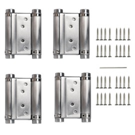 AnvFlik 4pcs 3in Double Action Spring Hinges, Self Closing Door Hinges for Cafe Saloon Pub Swinging Doors, 201 Stainless Steel, Including Pins and Screws
