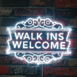 ADVPRO Walk-Ins Welcome OPEN Barber Nail Hair RGB Dynamic Glam LED Sign - Cut-to-Edge Shape - Smart 3D Wall Decoration - Multicolor Dynamic Lighting st06s22-fnd-i0056-c