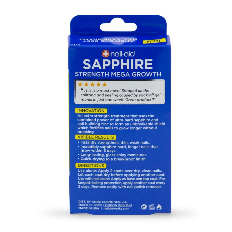 Nail-Aid Sapphire Strengthener & Mega Growth Treatment - Clear, 0.55