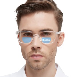 WEMOOTANTS Large Bifocal Reading Glasses 1.25 for Men Blue Light Blocking Readers 1.0 1.25 1.5 1.75 2.0 2.25 2.5 2.75 3.0 3.25 3.5 Clear Computer Readers