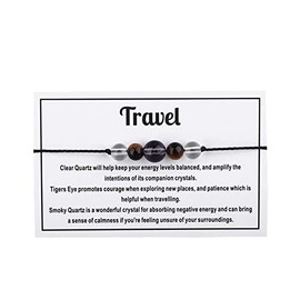 KIFEDSLJ Chakra Healing Crystal Bracelet Natural Gemstones Yoga Reiki Chakras Stone Beaded Braided Rope Bracelet with Wish Card for Women Men Meditation Lucky Relieve Anxiety Jewelry-travel