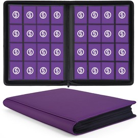 1000+ Pockets Trading Card Binder, Premium 16 Pocket Card Binder, Ringless Side Loading Collection Album Holder Folders for MTG, TCG, Game Cards & Sports Cards (Purple)