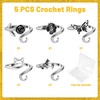 MARFOREVER 5 Pcs Crochet Rings for Crocheting Adjustable Crochet Tension