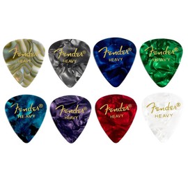 Fender [8 Assorted Colors] 8 Pieces (1 of each color), Teardrop Heavy Guitar Pick..