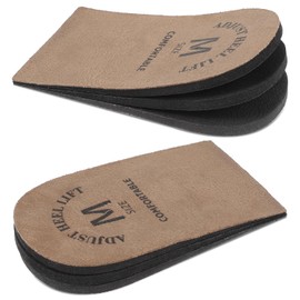 Heclia 1 Pair Heel Lift Inserts for Leg Length Discrepancy Men & Women, Adjustable Height Increase Heels, Shoe Lifts & Heel Pads for Walking Posture Correct Foot Shape Achilles Tendonitis - Brown(M)