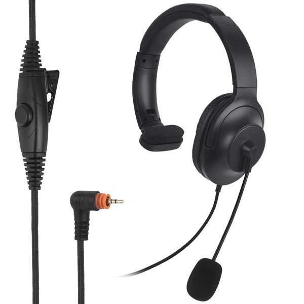 JUYODE 2.5mm 1-Pin Sound Reducing Overhead Headset with Boom Mic