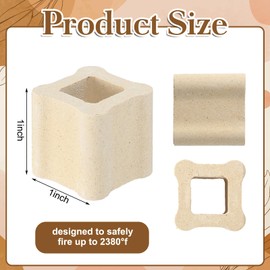 Nuanchu 4 Pack 1" Tall x 1" Wide Kiln Post High Alumina Kiln Posts Square Ceramic Shelf Supports for High Temperature Kilns Sturdy Firing Posts