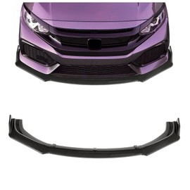 Kojem 3Pcs Front Bumper Lip Compatible with 2016-2021 Honda Civic 10th 4DR Sedan Under Chin Spoiler Plastic (Carbon Fiber Style)