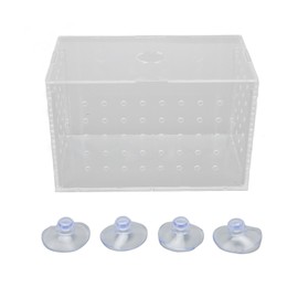 Fish Breeder Box High Transparency Acrylic Hatchery Incubator Tank with Suction Cups for Baby Fishes Shrimp Clownfish 14x8x9cm / 5.5x3.1x3.5in